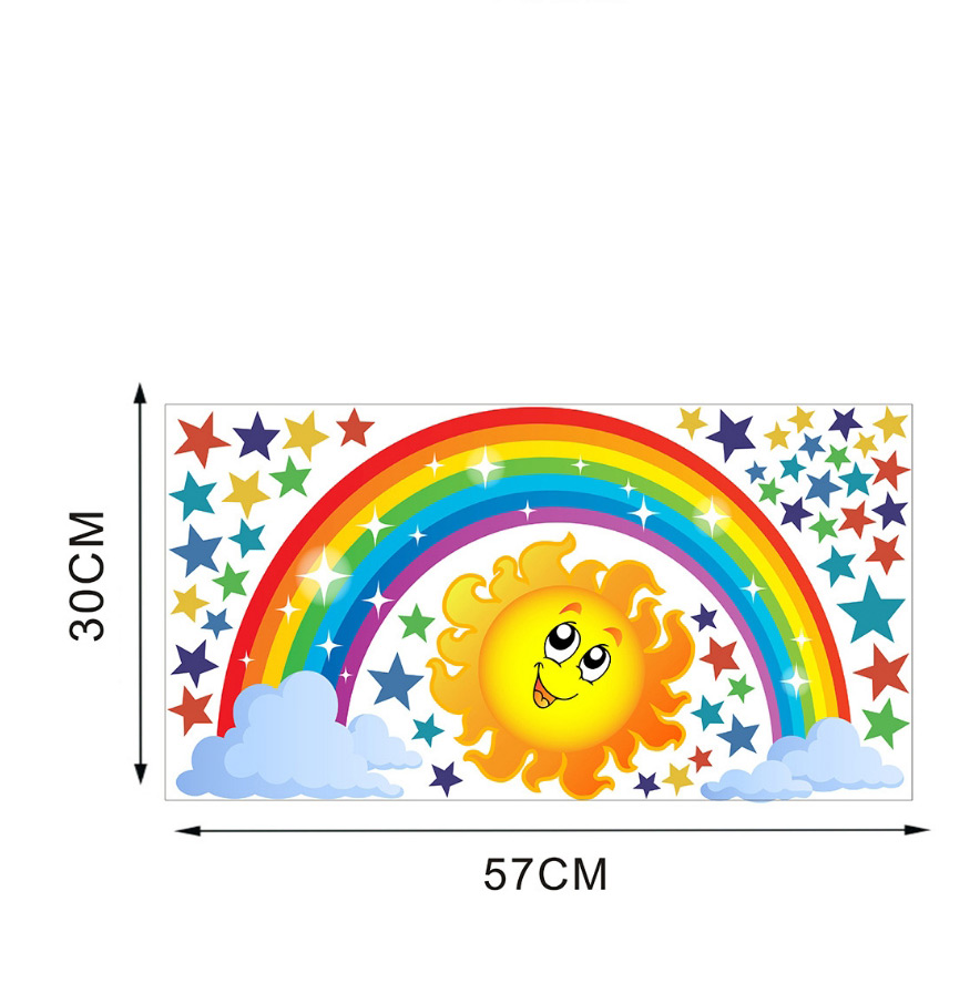 Fashion L-40*73cm Rainbow Star Sun Children S Room With Removable Wall Stickers,Home Decor