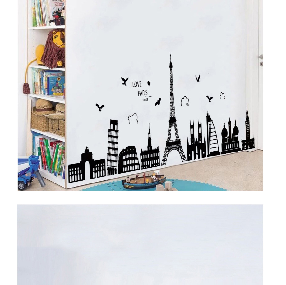 Fashion L-57*90cm Tower Dubai Sailing City Silhouette Living Room Bedroom Wall Sticker,Home Decor