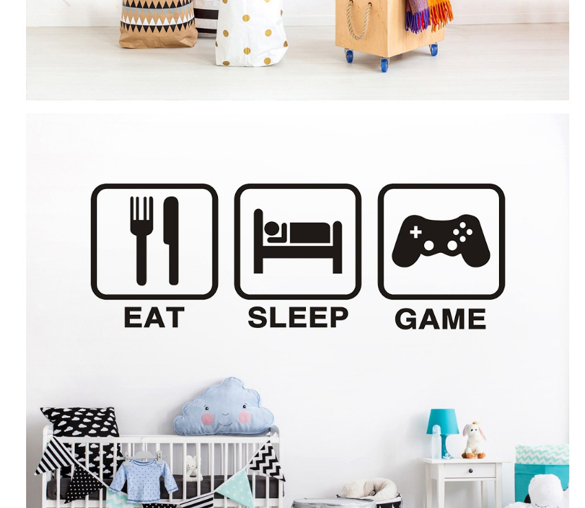 Fashion 25*57cm Alphabet Game Console Kids Room Wall Sticker,Home Decor