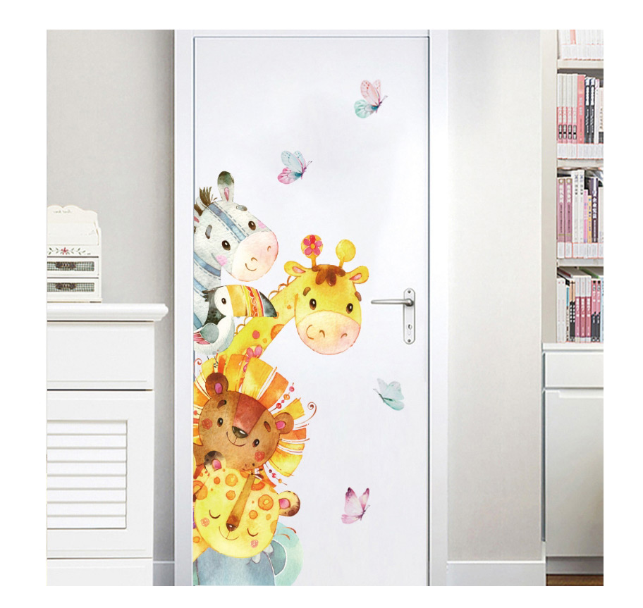 Fashion Leftward Style 30*90cmx Watercolor Small Animal Bedroom Living Room Removable Wall Stickers,Home Decor