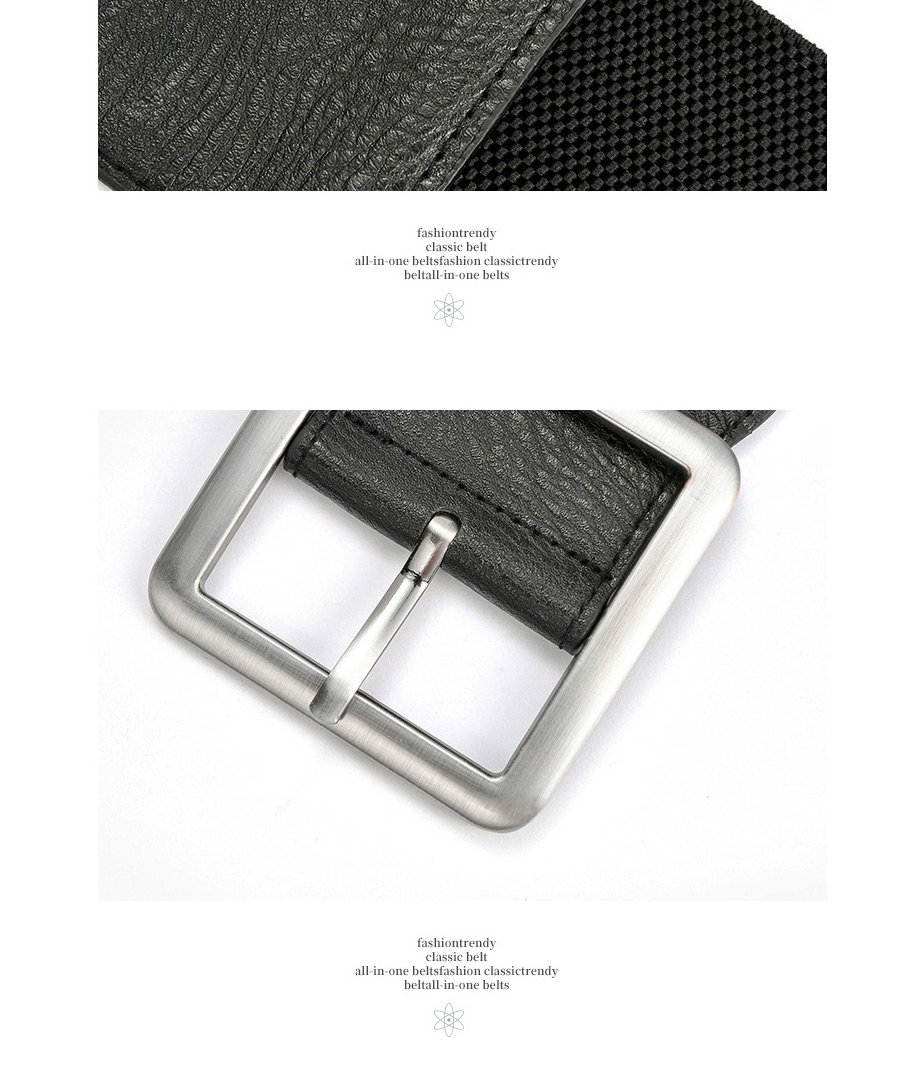 Fashion Black-gold Buckle Alloy Wide Belt With Elastic Elastic Belt Buckle,Wide belts