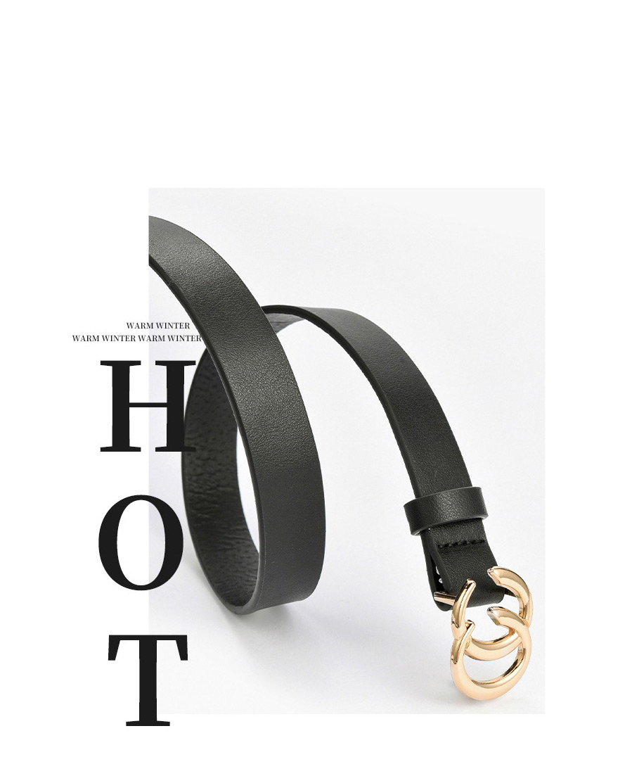 Fashion Black Double C Letter Alloy Belt,Wide belts