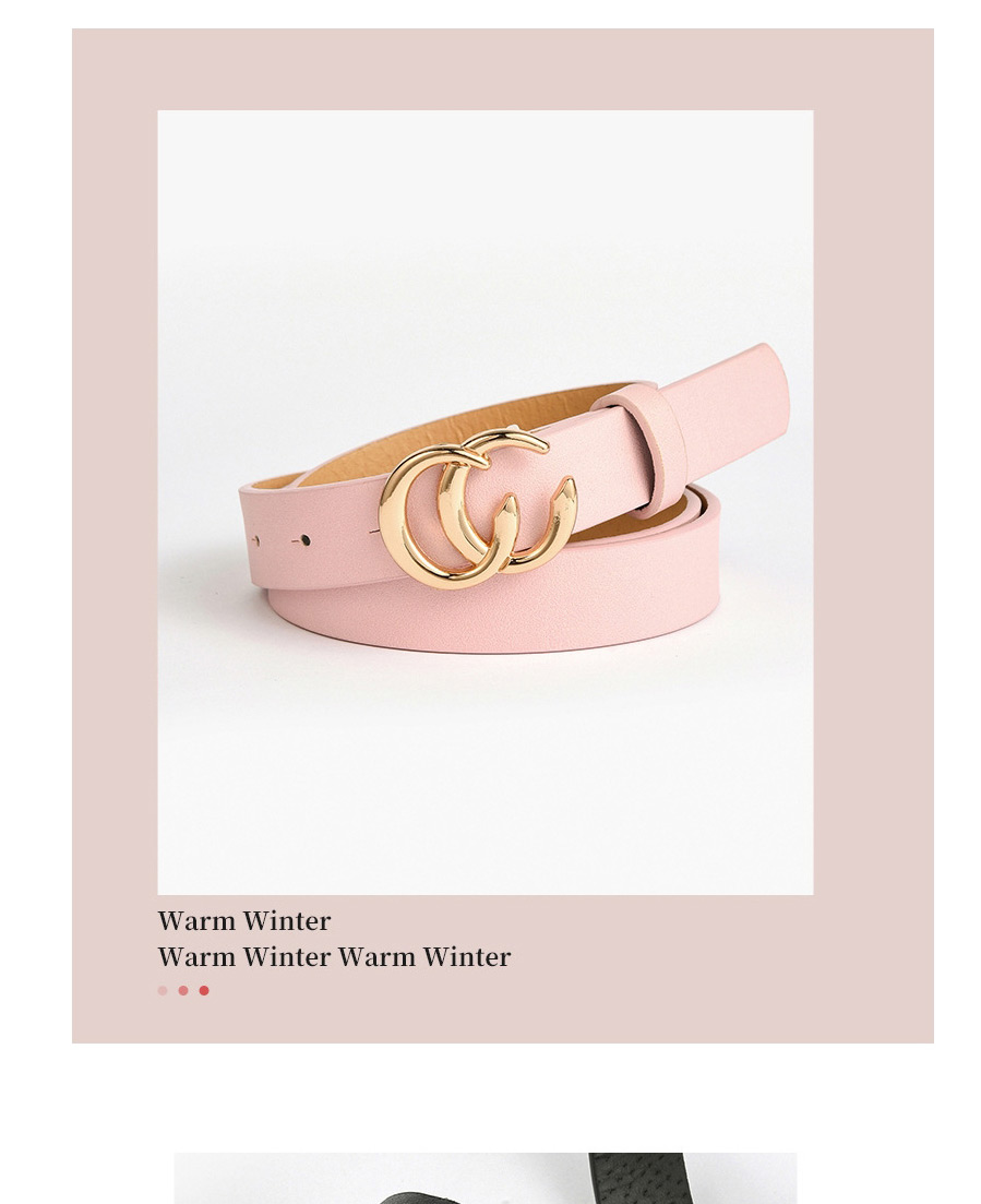 Fashion Pink Double C Letter Alloy Belt,Wide belts