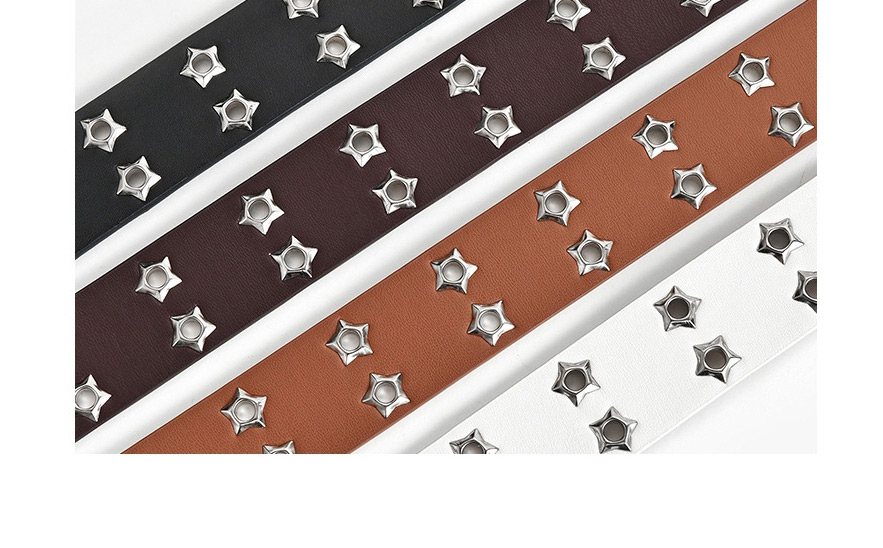 Fashion Camel Double-row Wide Belt With Stars And Eyes,Wide belts