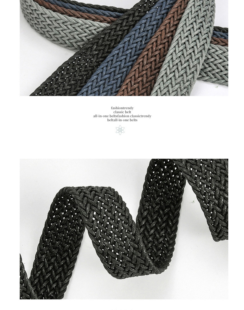 Fashion Khaki Alloy Belt With Twist Wax Rope Pin Buckle,Wide belts