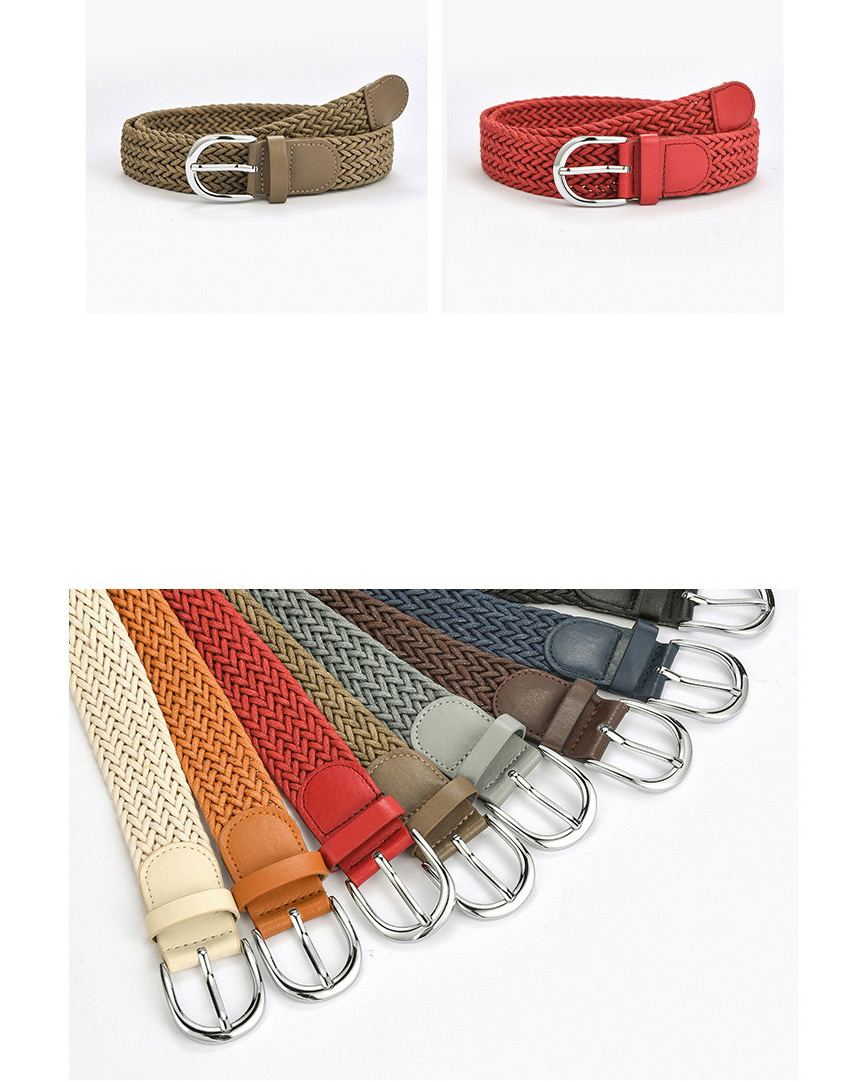 Fashion Red Alloy Belt With Twist Wax Rope Pin Buckle,Wide belts