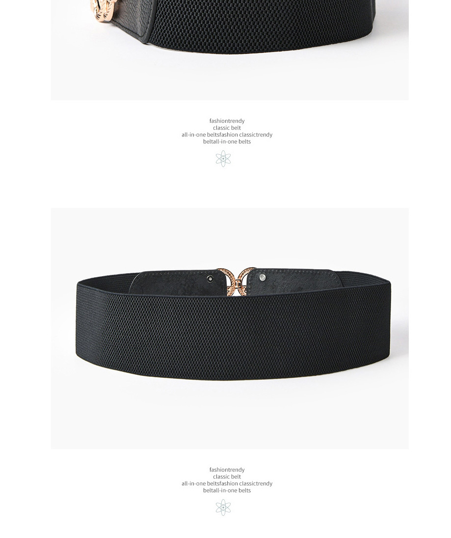 Fashion Gun Buckle-black Wide Elastic Belt,Wide belts