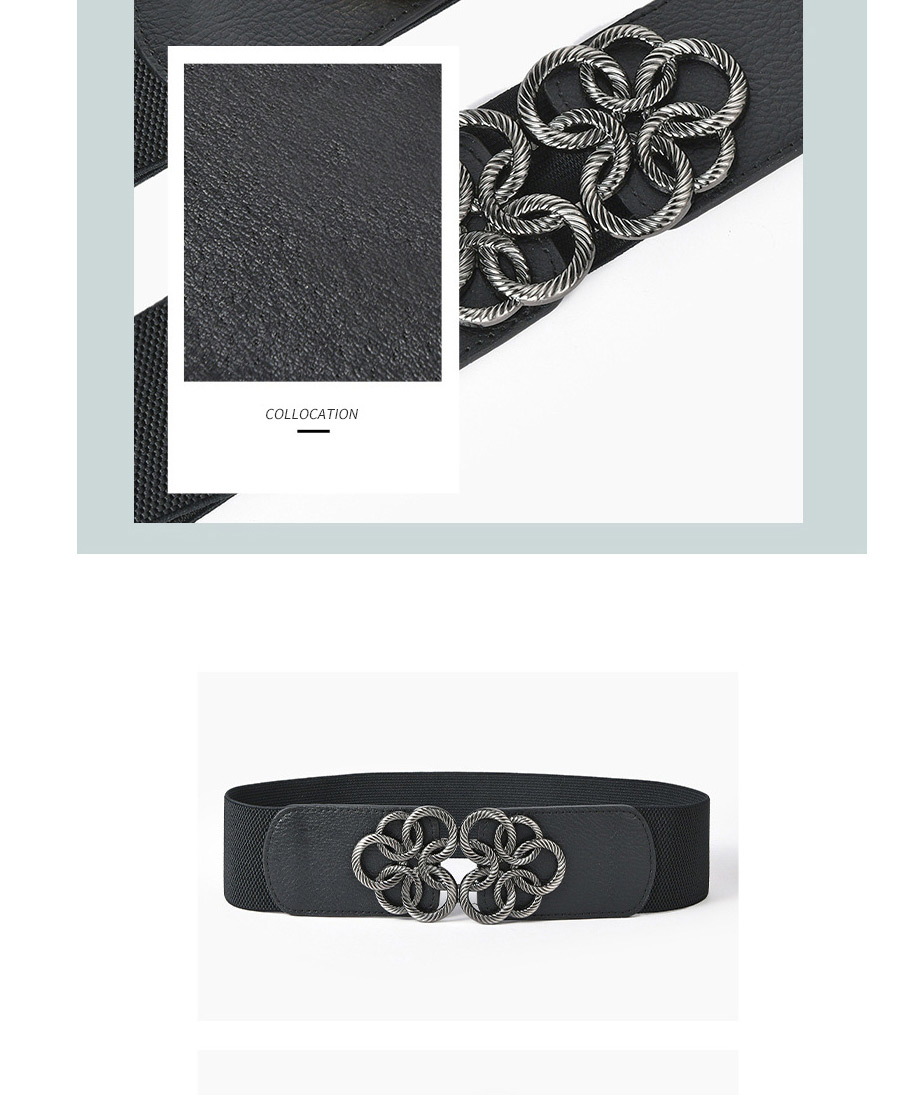 Fashion Gun Buckle-black Wide Elastic Belt,Wide belts