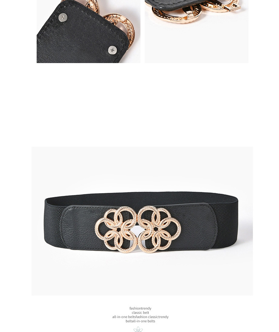 Fashion Gold Buckle-black Wide Elastic Belt,Wide belts