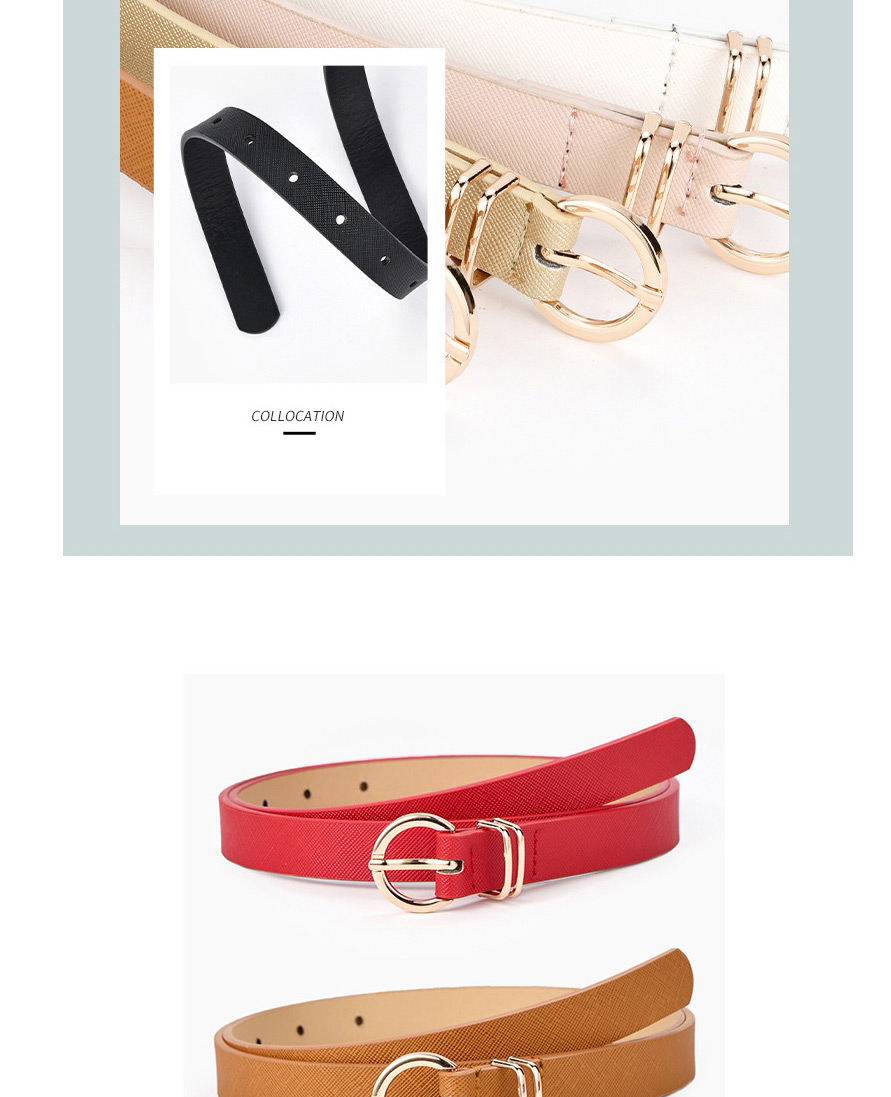 Fashion Red Pure Color Pin Buckle Alloy Small Belt,Thin belts