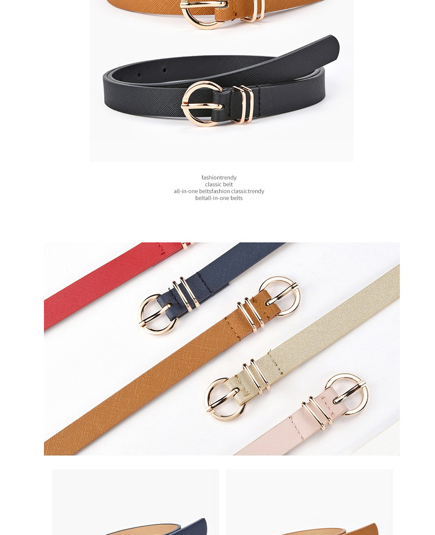 Fashion Camel Pure Color Pin Buckle Alloy Small Belt,Thin belts