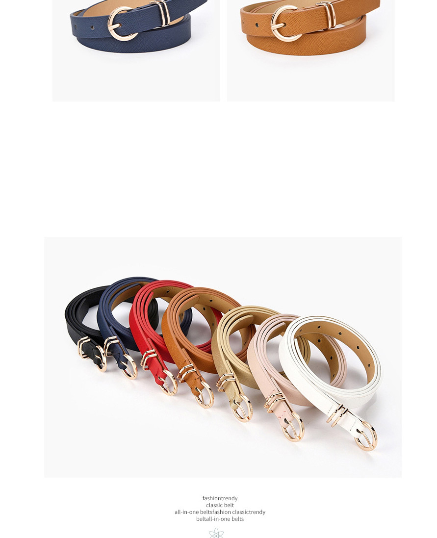 Fashion Navy Pure Color Pin Buckle Alloy Small Belt,Thin belts