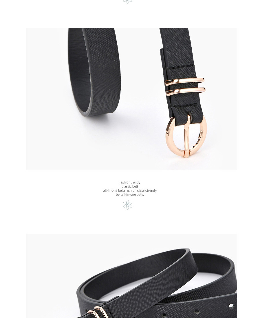 Fashion Black Pure Color Pin Buckle Alloy Small Belt,Thin belts