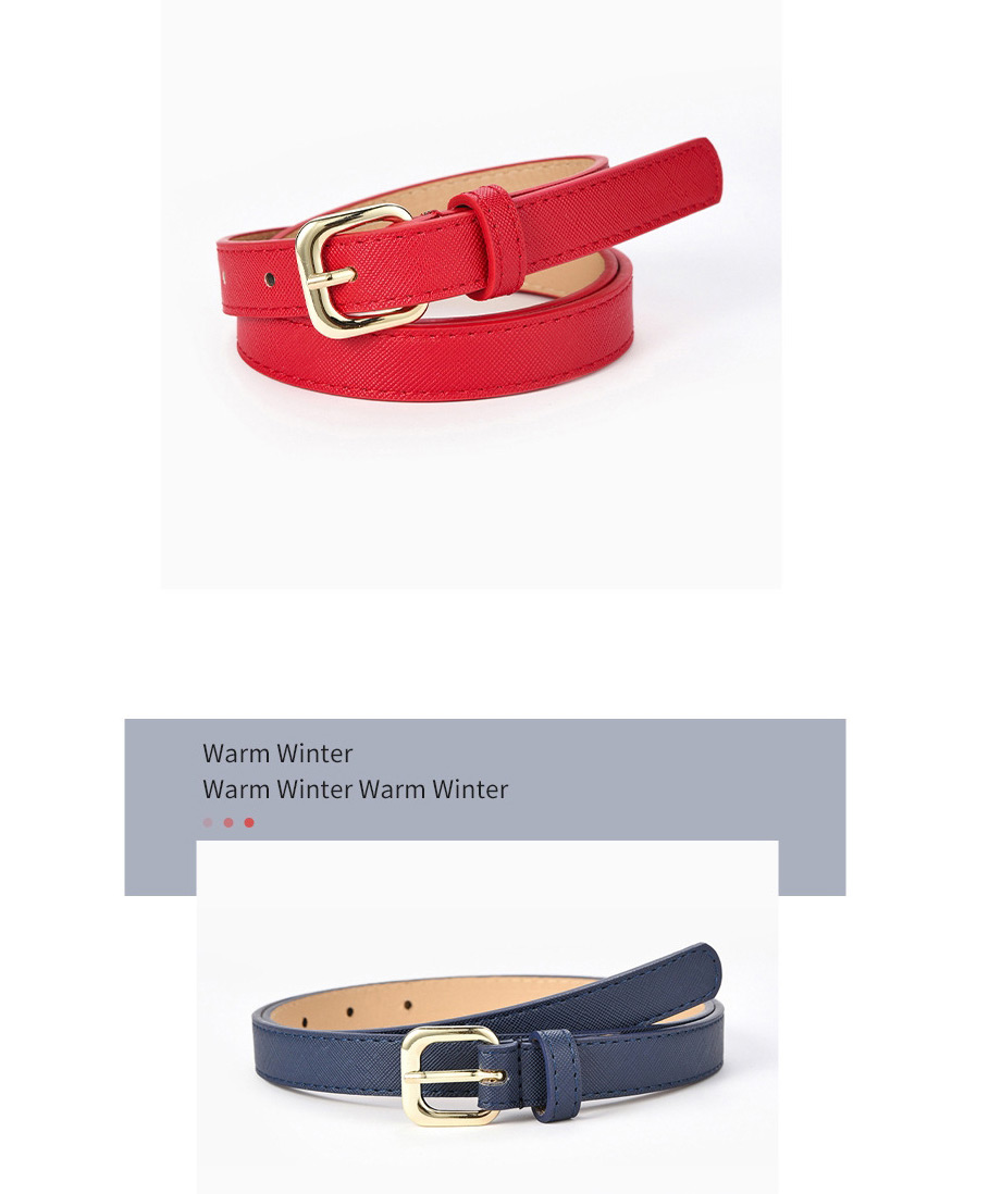 Fashion Zhangqing Thin Belt With Gold Buckle Toothpick Pattern Pin Buckle,Thin belts