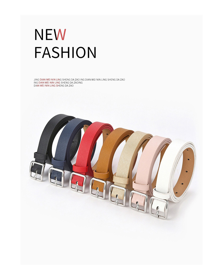 Fashion Camel Alloy Belt With Japanese Buckle Toothpick Pattern,Wide belts