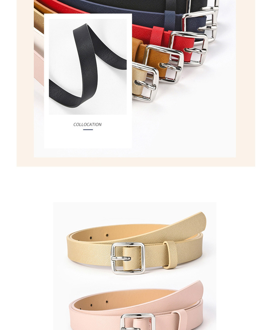 Fashion Pink Alloy Belt With Japanese Buckle Toothpick Pattern,Wide belts