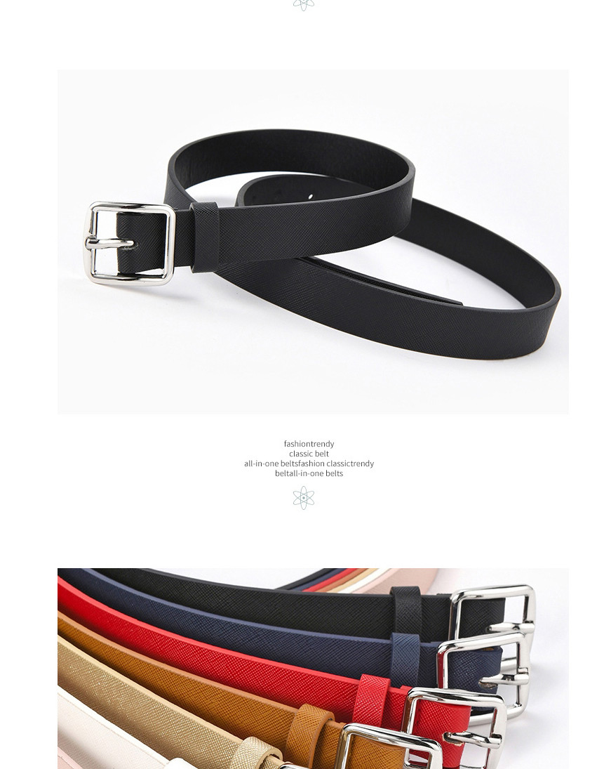 Fashion Navy Alloy Belt With Japanese Buckle Toothpick Pattern,Wide belts
