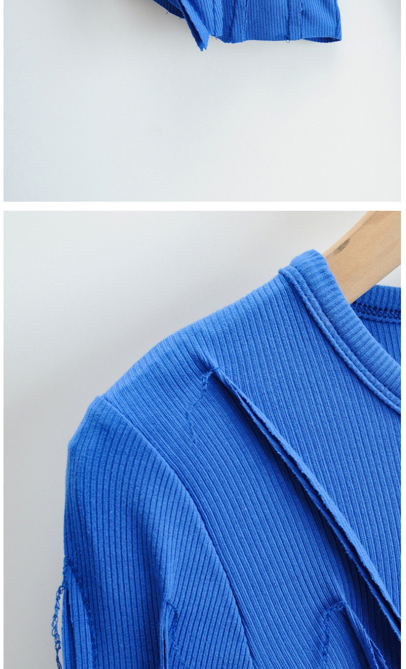 Fashion Khaki Irregular Slim Long-sleeved T-shirt With Solid Color Hem,Tank Tops & Camis