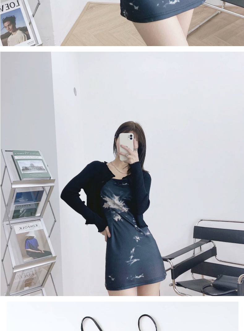Fashion Printing Halter Dress With Sling Flower Print,Mini & Short Dresses