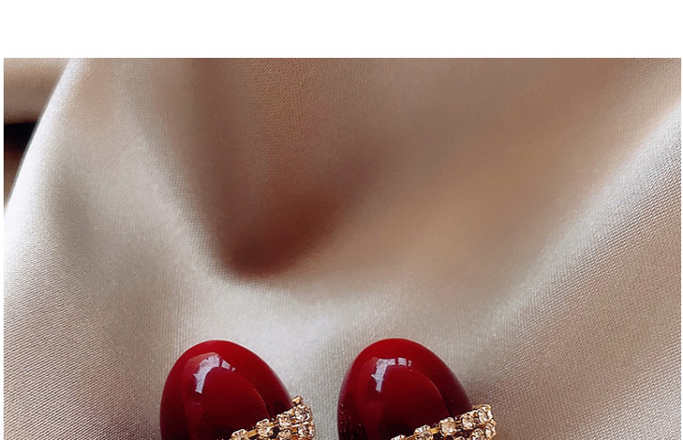 Fashion Red Cherries Diamonds And Pearl Alloy Earrings,Stud Earrings