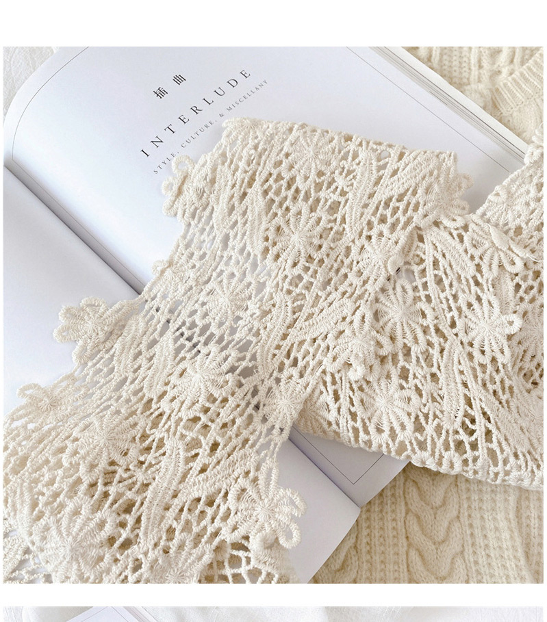 Fashion Flower Net White Cotton Openwork Long Scarf,Thin Scaves