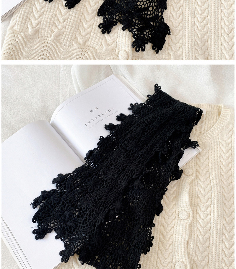 Fashion Flower Net Black Cotton Openwork Long Scarf,Thin Scaves