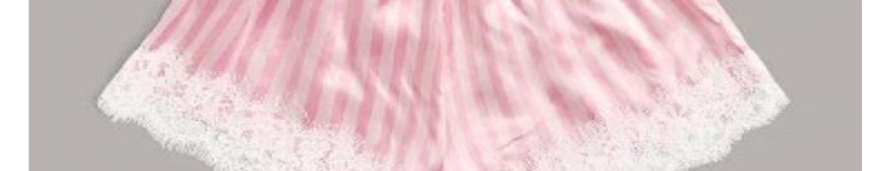 Fashion Pink Striped Lace See-through Underwear Set,SLEEPWEAR & UNDERWEAR