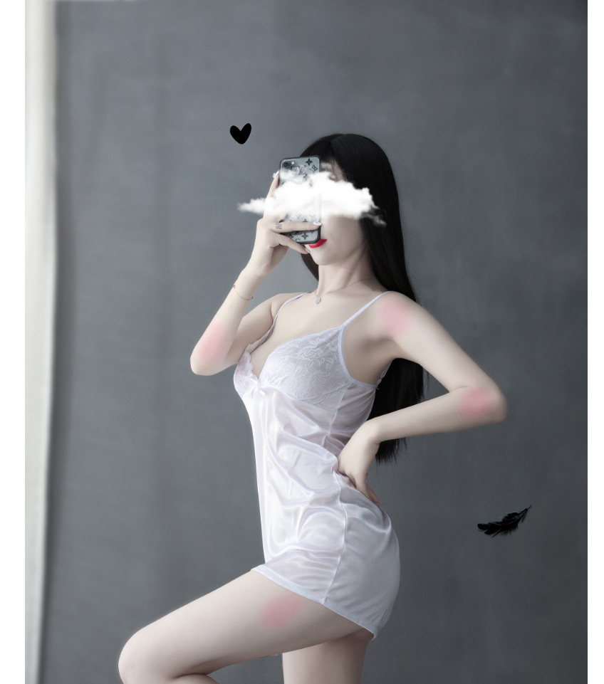 Fashion White Lace Sling Breast Milk Plus Size Nightdress,SLEEPWEAR & UNDERWEAR