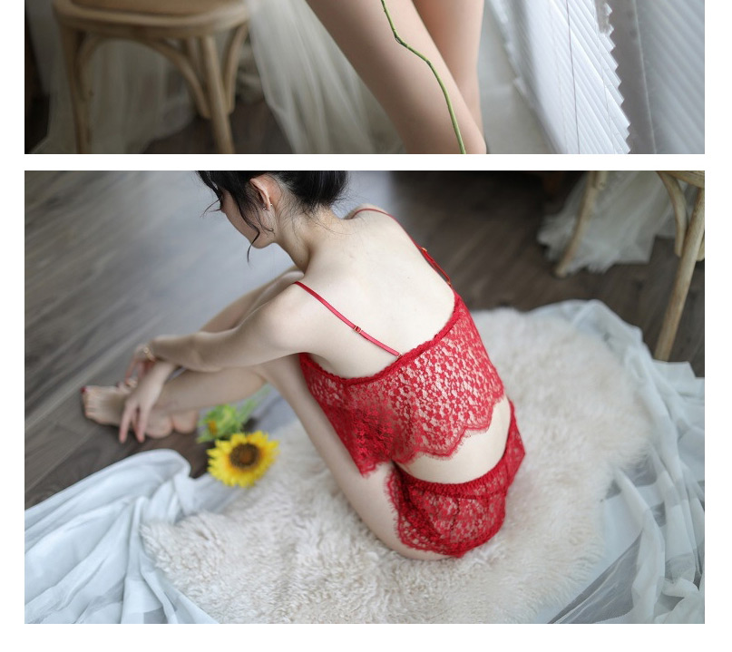 Fashion Red Transparent Lace Nightdress Skirt,SLEEPWEAR & UNDERWEAR