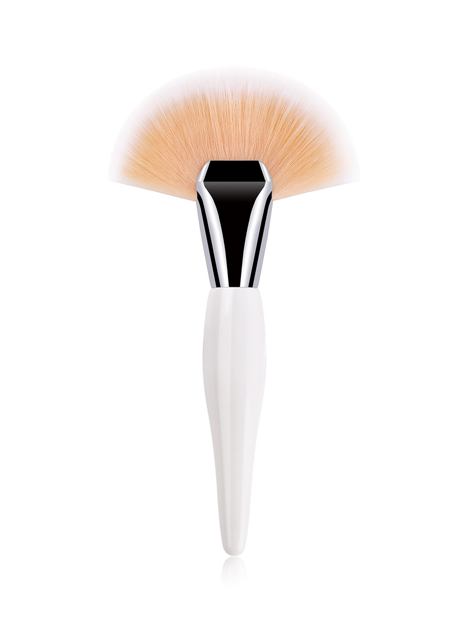 Fashion White Single Large Pregnant Fan-shaped Nylon Hair Makeup Brush With Wooden Handle,Beauty tools