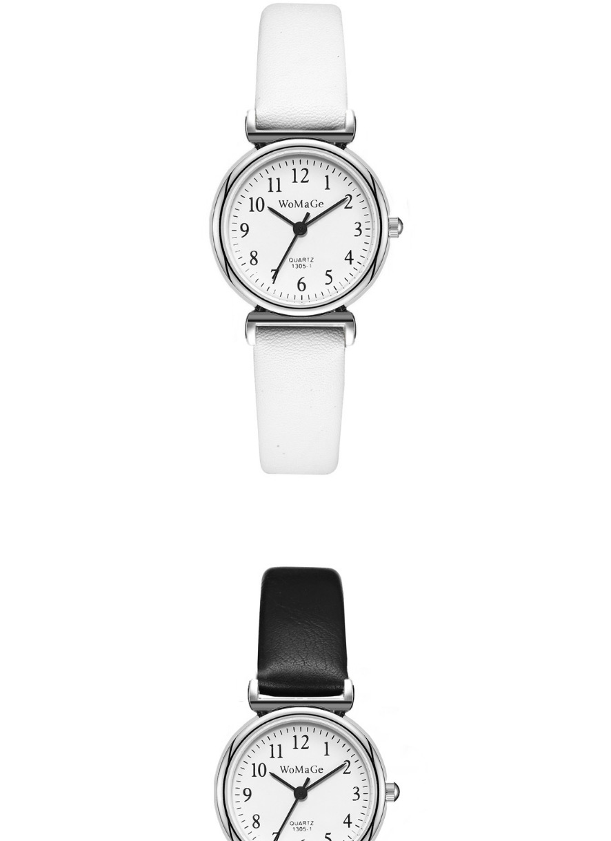 Fashion Black With White Noodles Thin Belt Digital Face Quartz Watch,Ladies Watches