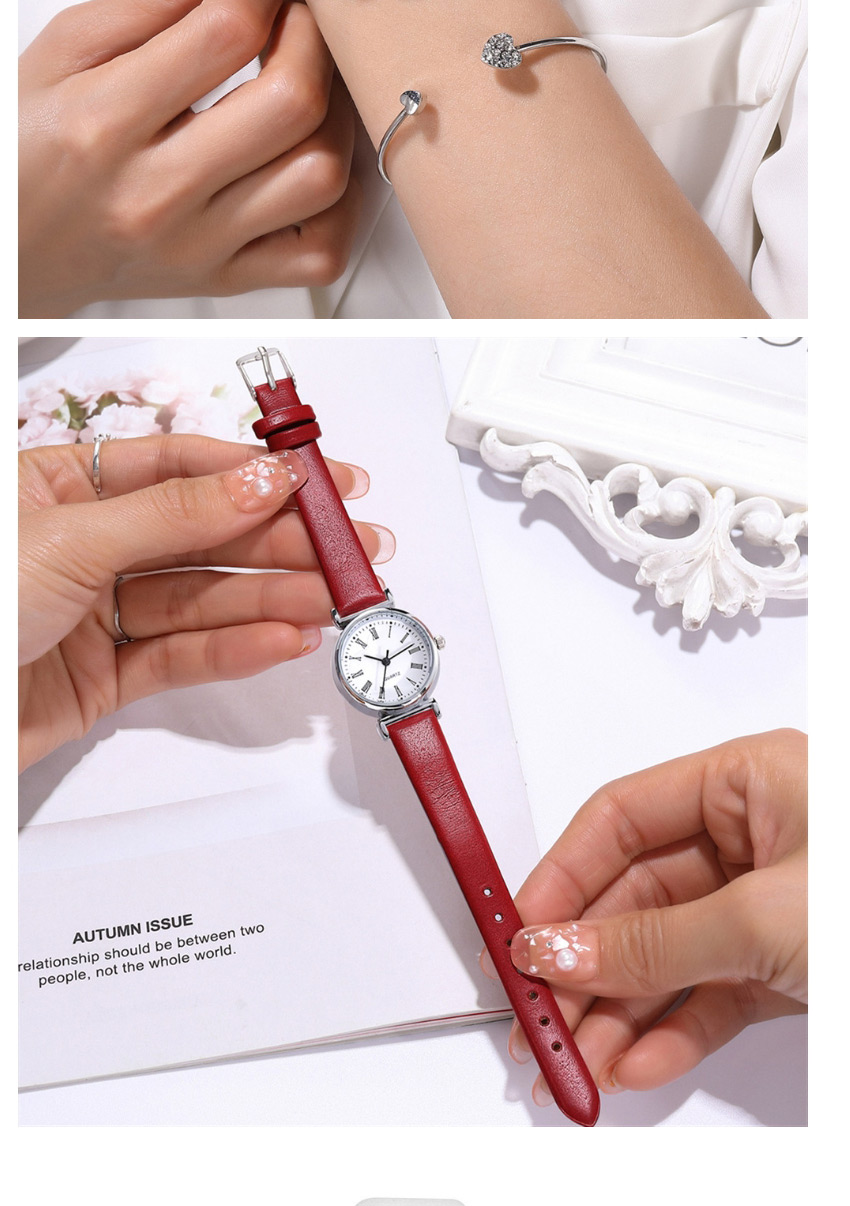 Fashion White Thin Strap Roman Scale Quartz Watch,Ladies Watches