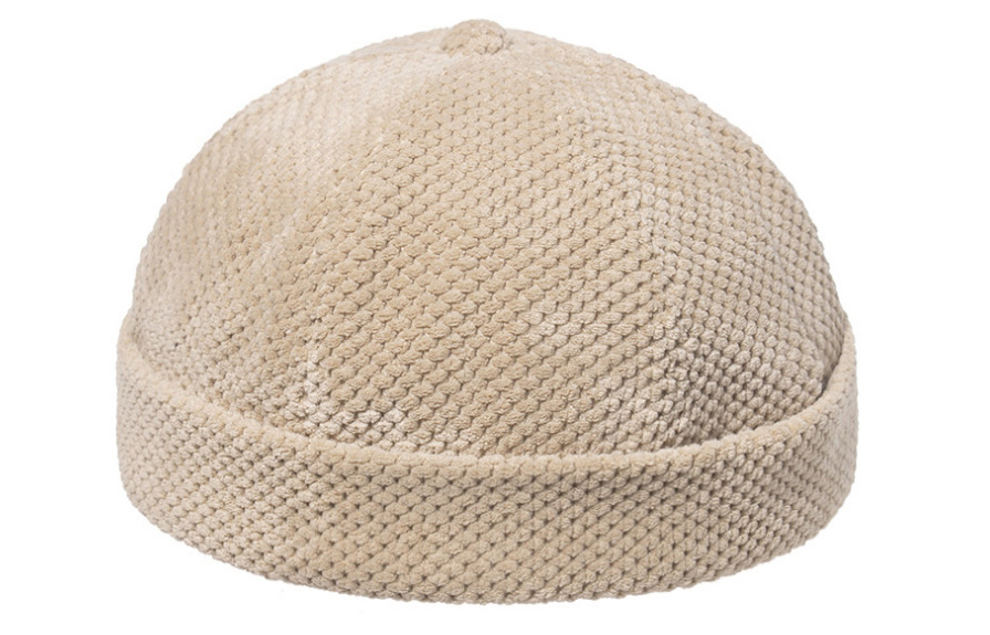 Fashion Beige Particle Velvet Thickened Borderless Landlord Hat,Sun Hats