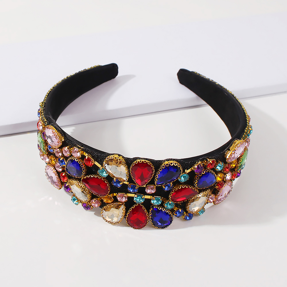 Fashion Color Fabric Alloy Diamond-studded Water Drop Headband,Head Band