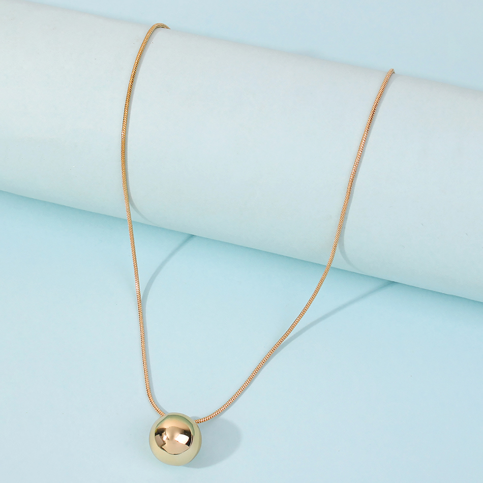 Fashion Gold Color Alloy Round Bead Thin Chain Necklace,Chains