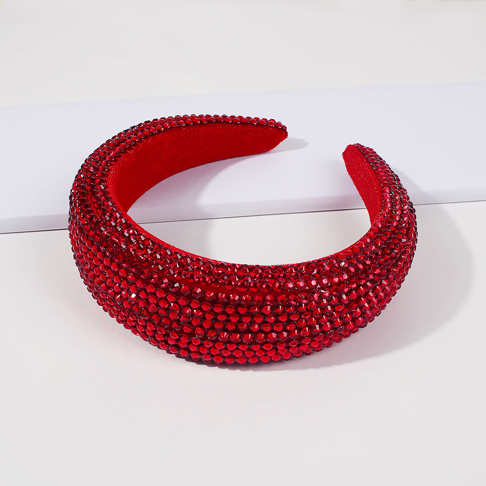 Fashion White Sponge Diamond Broad-brimmed Solid Color Hair Band,Head Band