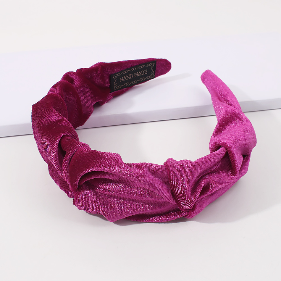 Fashion Pink Gold Velvet Pleated Fabric Wide-brimmed Headband,Head Band