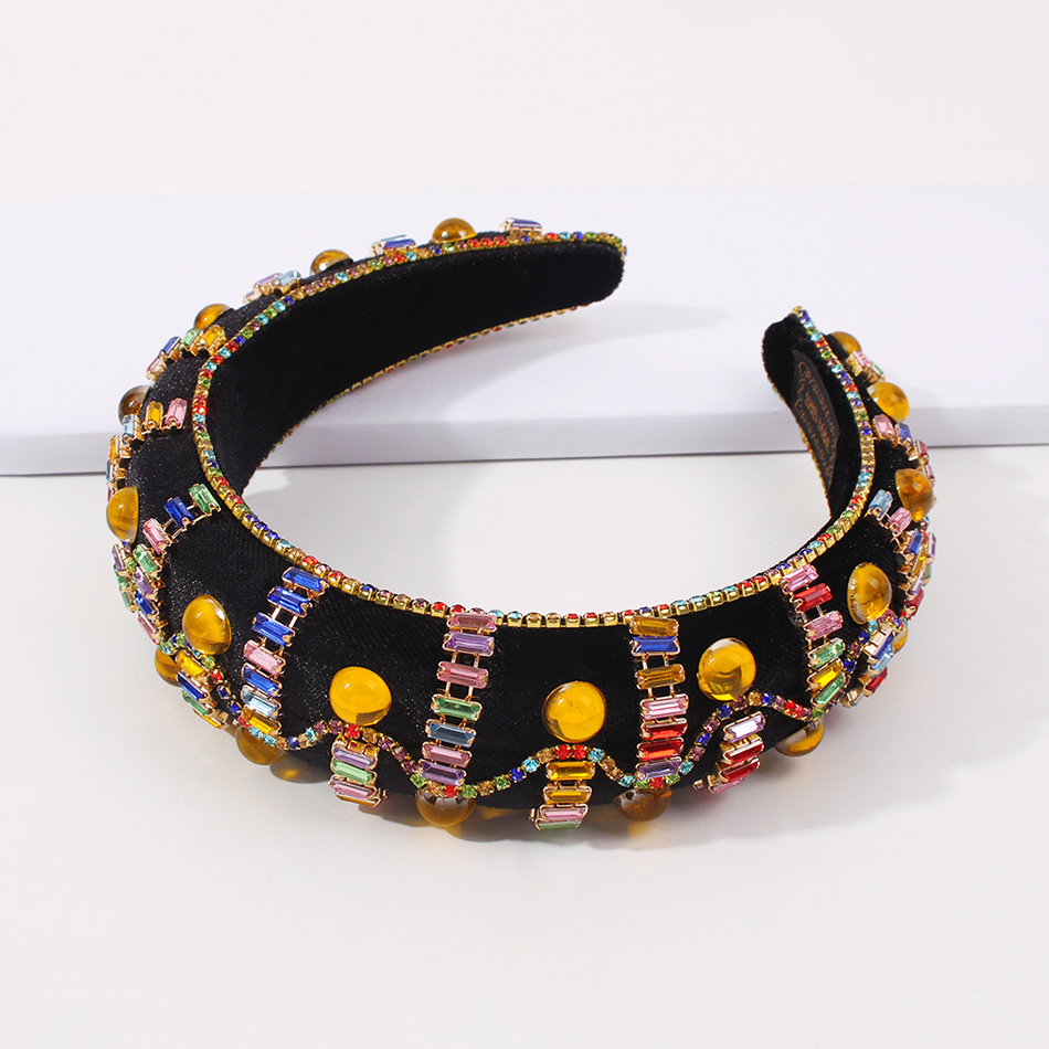 Fashion Yellow Sponge Resin Claw Chain Geometric Headband,Head Band