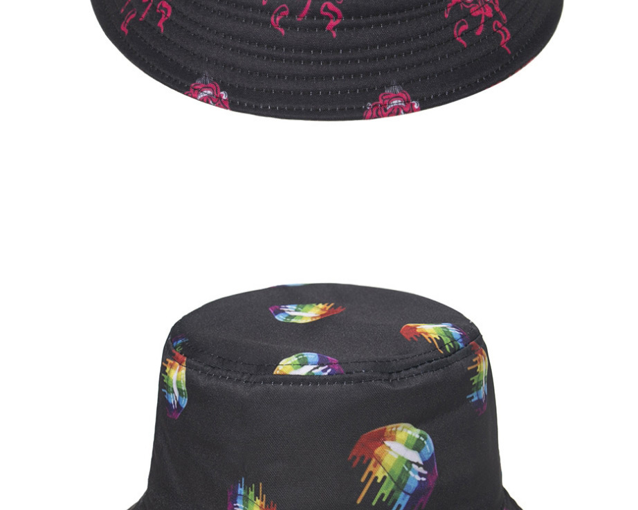 Fashion Ghost Head Flame Print Fisherman Hat,Sun Hats