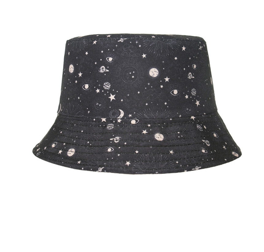 Fashion Planet Love Star And Moon Print Fisherman Hat,Sun Hats