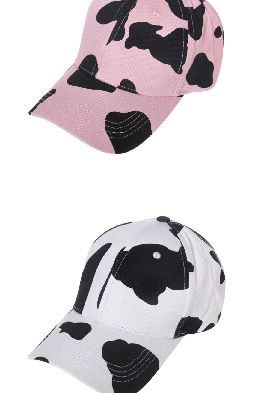 Fashion Cow Pattern-white Striped Cow Print Cap,Baseball Caps
