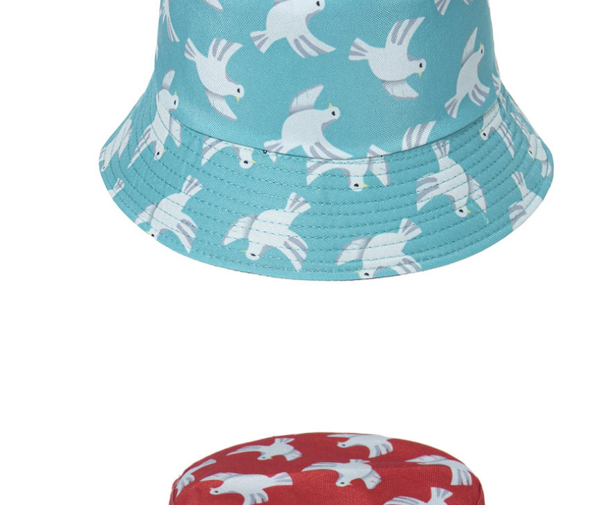 Fashion Navy Blue Swallow Print Double-sided Fisherman Hat,Sun Hats