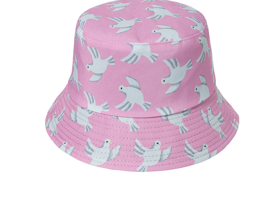 Fashion Navy Blue Swallow Print Double-sided Fisherman Hat,Sun Hats