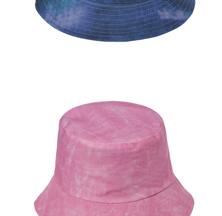 Fashion Blue Washed White Tie-dye Denim With Fisherman Hat On Both Sides,Sun Hats