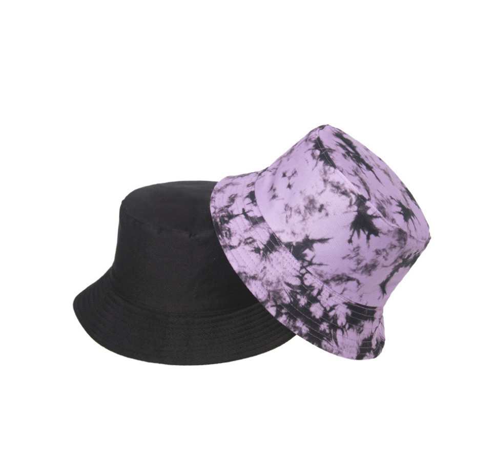 Fashion Purple Tie-dye Graffiti Ink Painting Fisherman Hat,Sun Hats