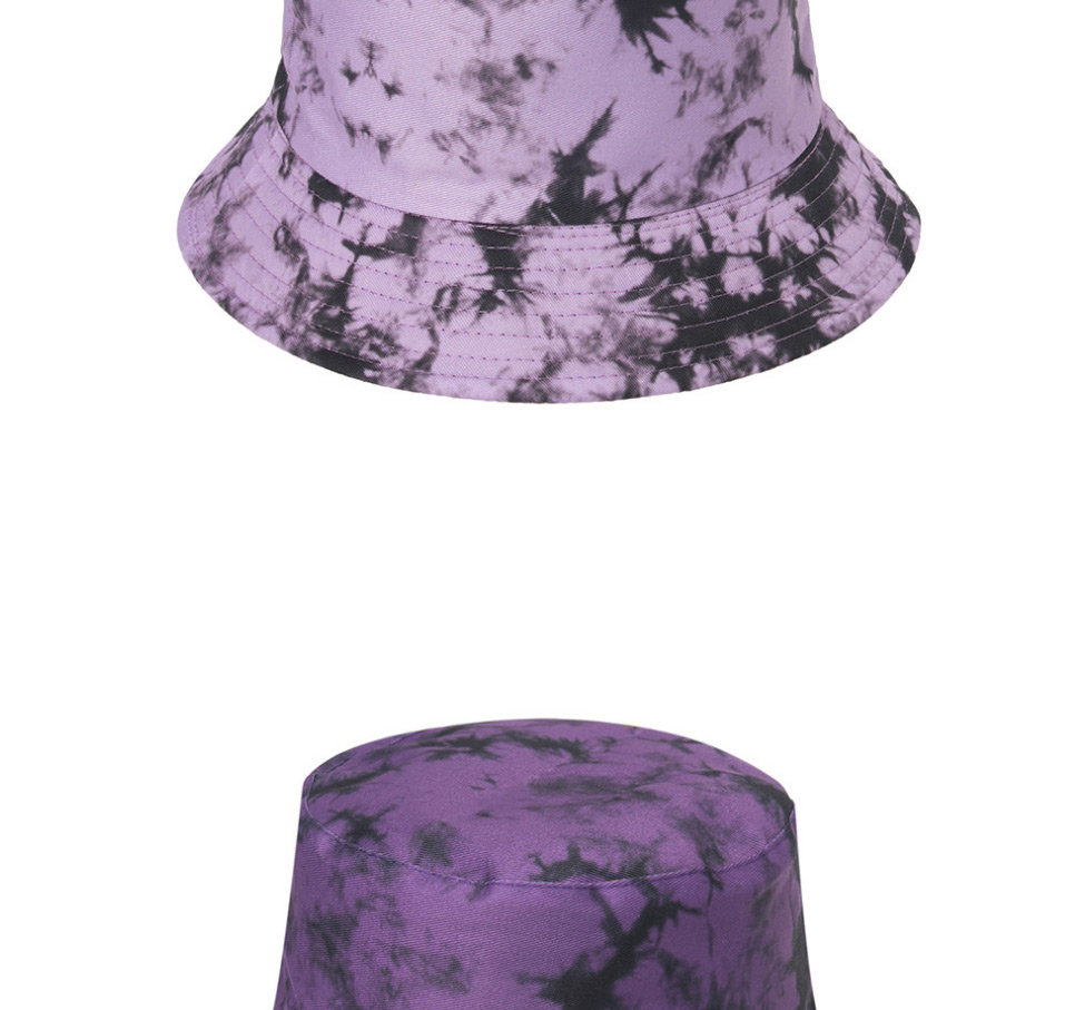 Fashion Taro Purple Tie-dye Graffiti Ink Painting Fisherman Hat,Sun Hats