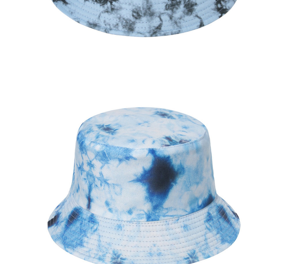 Fashion White+blue Tie-dye Graffiti Ink Painting Fisherman Hat,Sun Hats