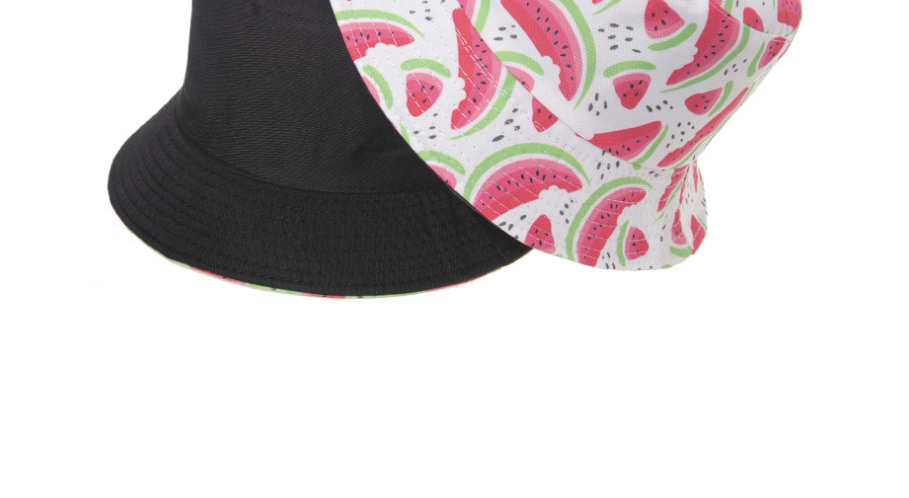 Fashion White Watermelon Print Double-sided Fisherman Hat,Sun Hats
