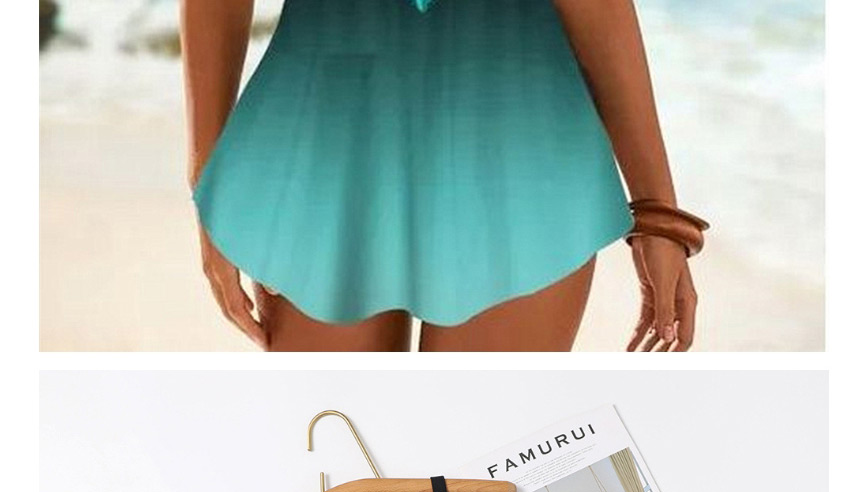 Fashion Printing Printed Skirt Split Swimsuit,Swimwear Sets