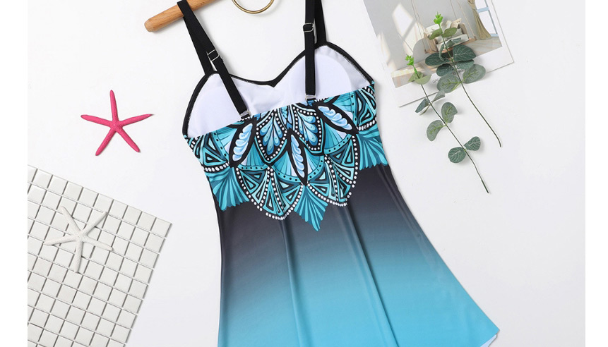 Fashion Printing Printed Skirt Split Swimsuit,Swimwear Sets